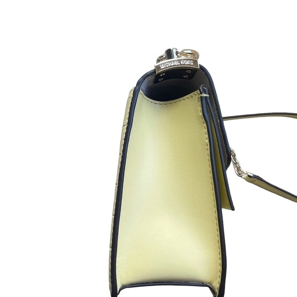 Michael Kors Greenwich Buttercup Convertible Crossbody Bag Gold Studded Chain - Picture 8 of 12
